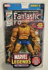 2002 TOY BIZ MARVEL LEGENDS SERIES II 2 THE THING with COMIC BOOK & WALL DISPLAY
