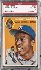 1954 TOPPS #128 HANK AARON ROOKIE RC PSA 4
