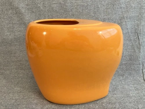 Vintage Royal Haeger MCM Oblong Ceramic Vase Orange