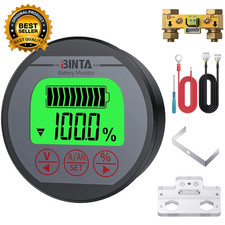 Battery Monitor with Shunt 8-120V 0-500A Voltmeter Ammeter Voltage Current Meter