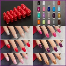 600pcs Full Cover Acrylic Nail Tips Square Short False Nails 10 Sizes Art