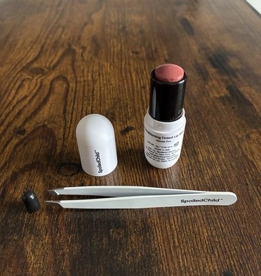 SpoiledChild Conditioning Tinted Lip Balm - Natural Pink 4g with FREE Tweezers 