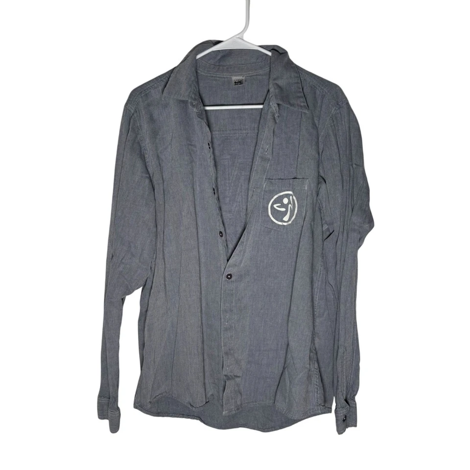 Camisa Zumba Crazy Happy Franela Abotonada Una Zumba Love Talla XL Foto 2 de 4