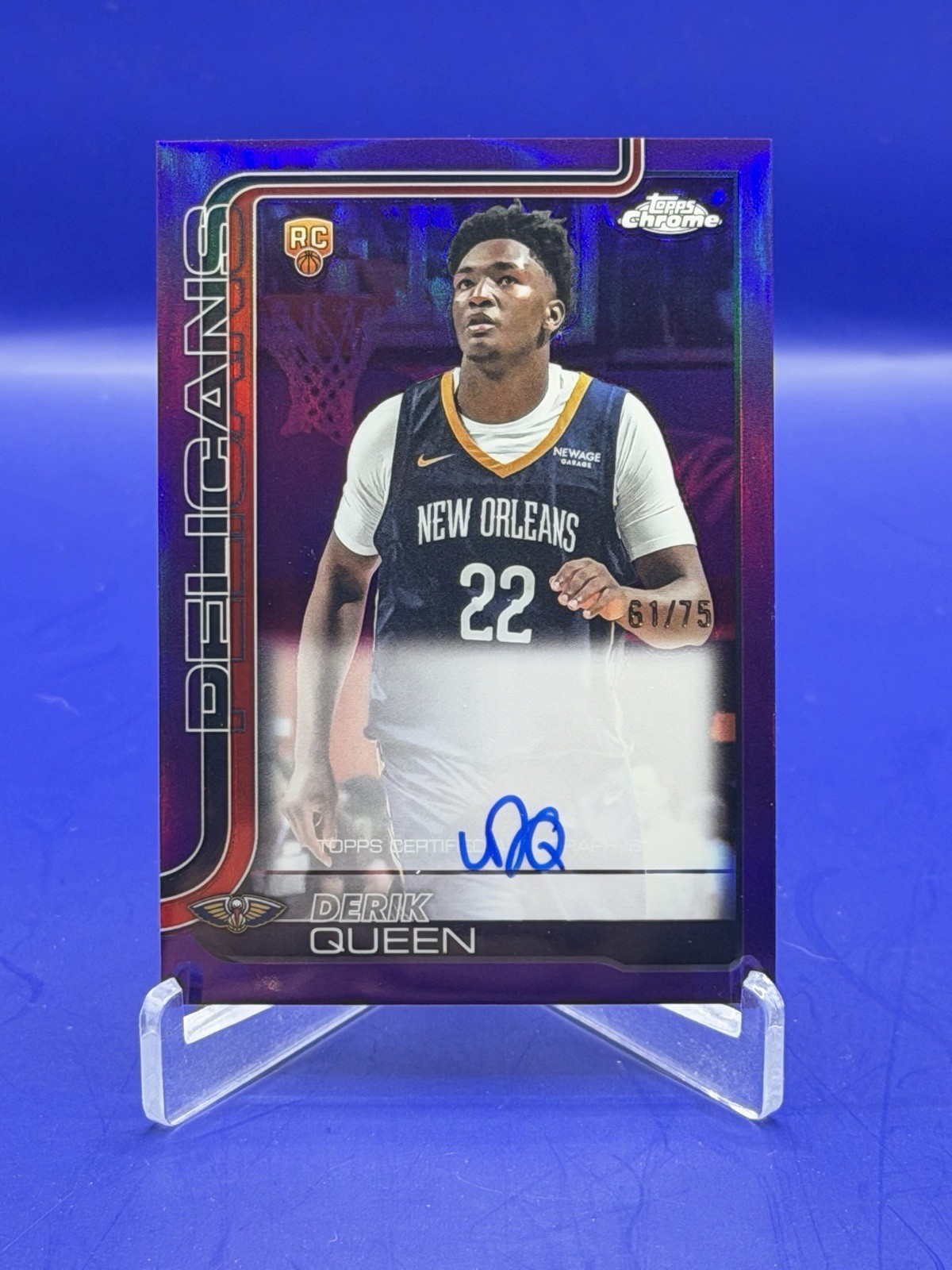 2025-26 Topps Chrome Purple Auto /75 Derik Queen #TCAR-DQ