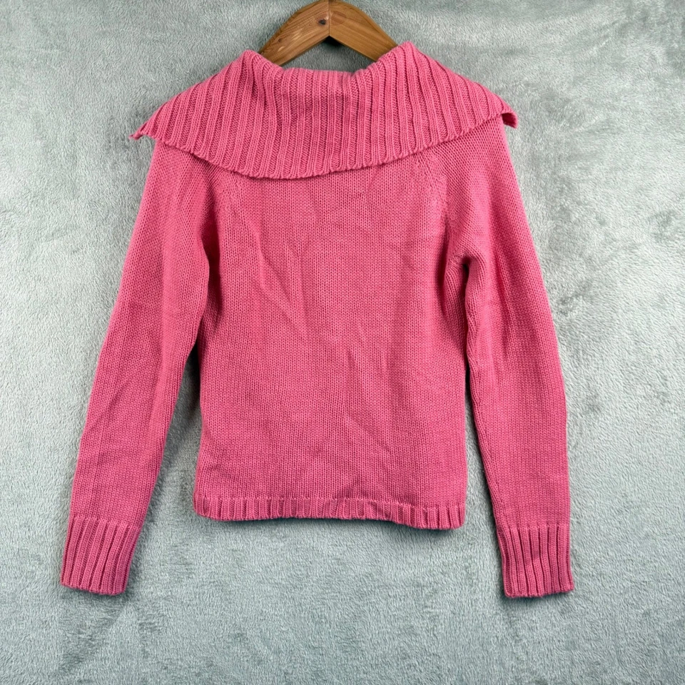 Suéter Energie Y2K Punto Acanalado Cuello en V Mujer XL Rosa Acrílico Grunge Foto 2 de 4