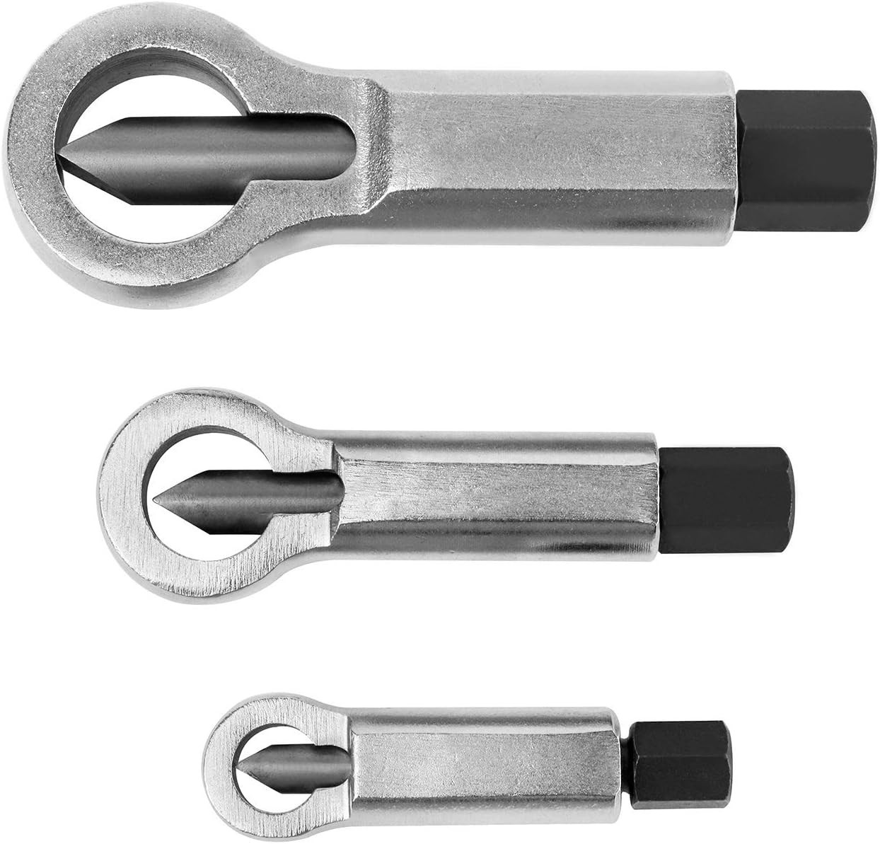 QWORK 3pcs Splitters 9-12mm 12-16mm 16-22mm Rusted Damaged Nut Breaker New