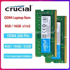 Crucial 8GB/16GB/32GB DDR4 RAM 2133 2400 2666 Mhz SO-DIMM 2Rx8 260Pin For Laptop