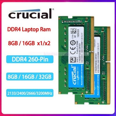 Crucial 8GB/16GB/32GB DDR4 RAM 2133 2400 2666 Mhz SO