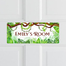 Personalised Jungle Metal Bedroom Door Sign Plaque Girls Boys Kid's Room