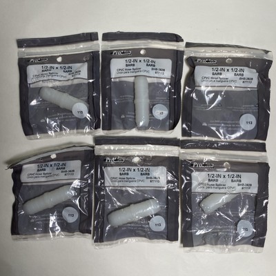 Plastic Hose Barb Fitting 1/2'' x 1/2'' Barbed Splicer Mender Joint Adapter Uni...