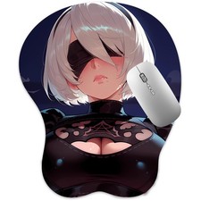 3D Mouse pad Oppai Mousepad with Wrist Rest Pain Relief Anime Manga pad 2B Nier