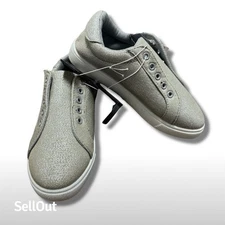 Extremely Me Girls' Silver Glitter Laceless Slip-On Comfortable Sneakers Size 1