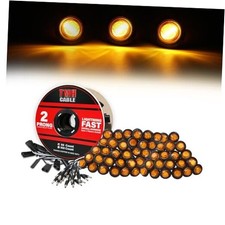 50 Pcs of 3/4 Inch Side Marker Amber Lights with Connector Amber Pack of 50 
