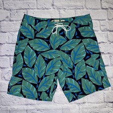 J.CREW Men  s Swimwear Swim Shorts Size 31 Tropical Palm Print Fully Lined