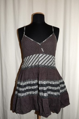 OBJECT ausgestelltes gestuftes langes Spaghettiträger Top Mix-Look L grau
