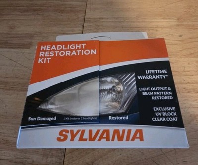 Headlight Restoration Kit Sun Damaged, 3 Easy Steps, Sylvania