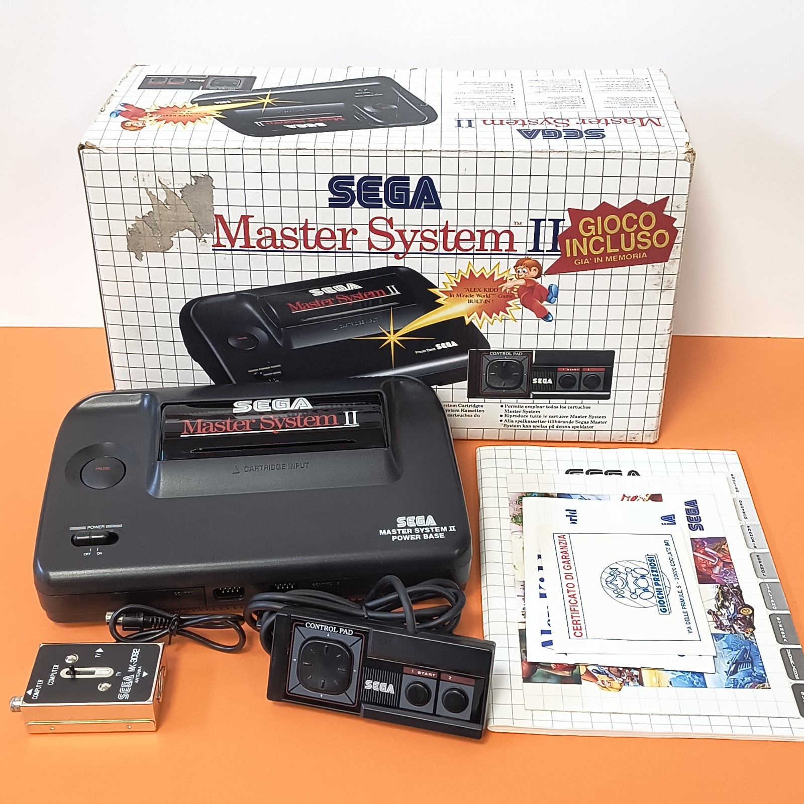 CONSOLE SEGA MASTER SYSTEM II ALEX KIDD INCLUSO COMPLETO CIB GIOCHI PREZIOSI