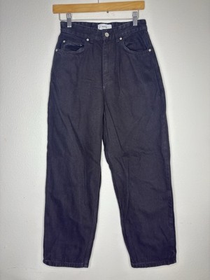 Kotn Unisex Denim Pants 26x26 Black barrel leg Relaxed Streetwear Jeans