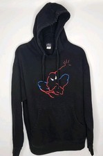 Universal Studios Marvel Spider Man Embroidered Hoodie Sweatshirt Medium Black