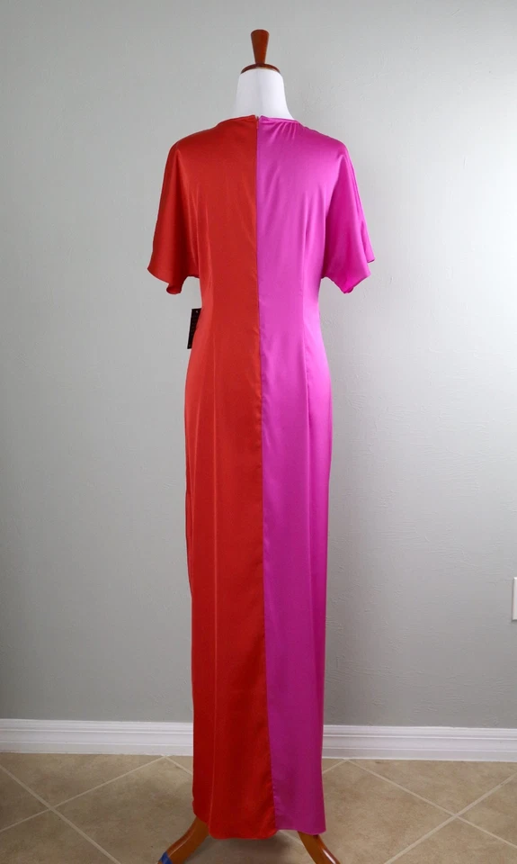 Maxi Vestido BOSTON APROPIADO NUEVO CON ETIQUETAS $108 Dos Tonos Bloque de Color Ranura Anudado Talla 8 Foto 4 de 4