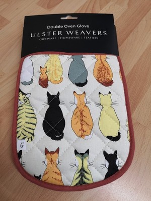 Ulster Weavers Original Cats in Waiting Doppel Ofenhandschuhe Handschuhe - G-Post mit Breite