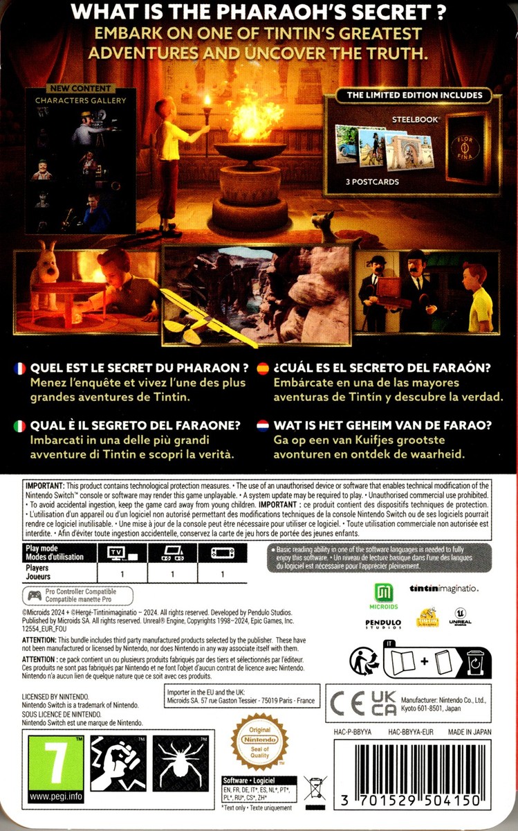 Tintin Reporter: Cigars of The Pharaoh Limited Edition for