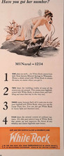 1940 White Rock Spring Water Alcohol Mixer Lady on a Rock Print Ad LIFE Oct 7