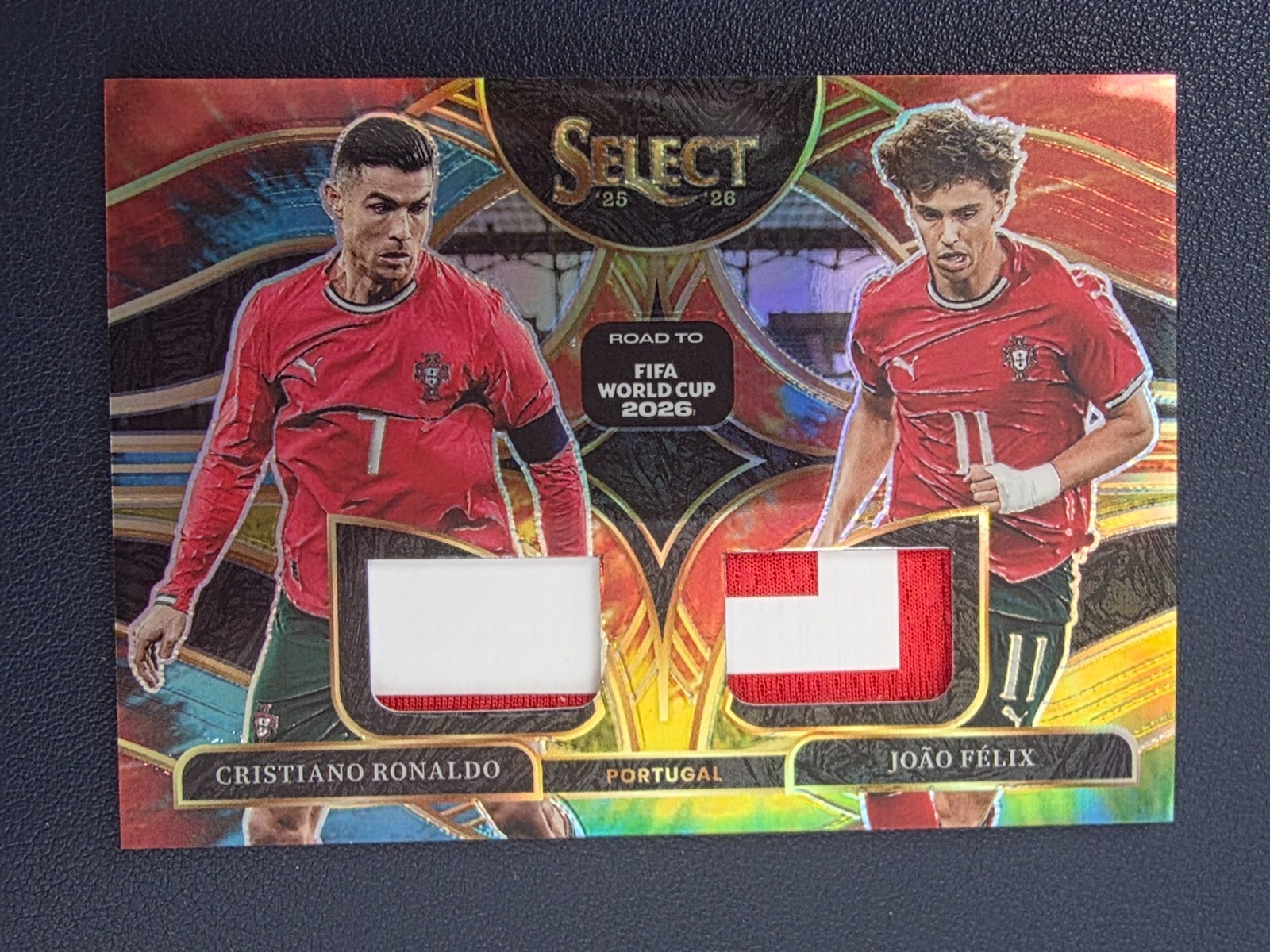 2025-26 Panini Select Road 2 WC Cristiano Ronaldo Felix tie-dye Patch /25