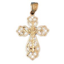 Cross Charm Pendant 14k Gold