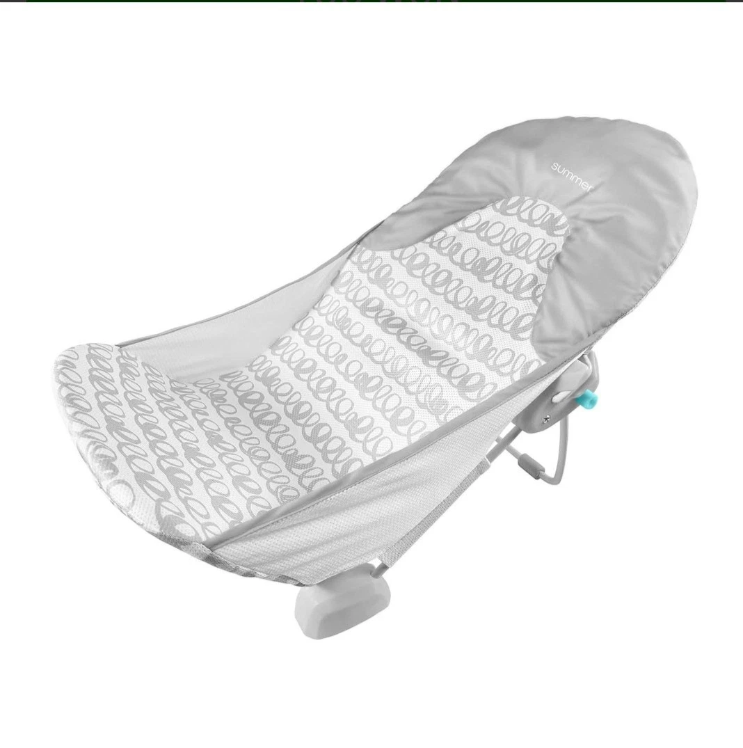 Ingenuity Foldaway 2-Position Baby Bath Seat Adjustable Support for Sink Gray