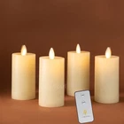 Luminara Flameless Classic Slim Pillar Wax Votive Candles with Realistic Flame
