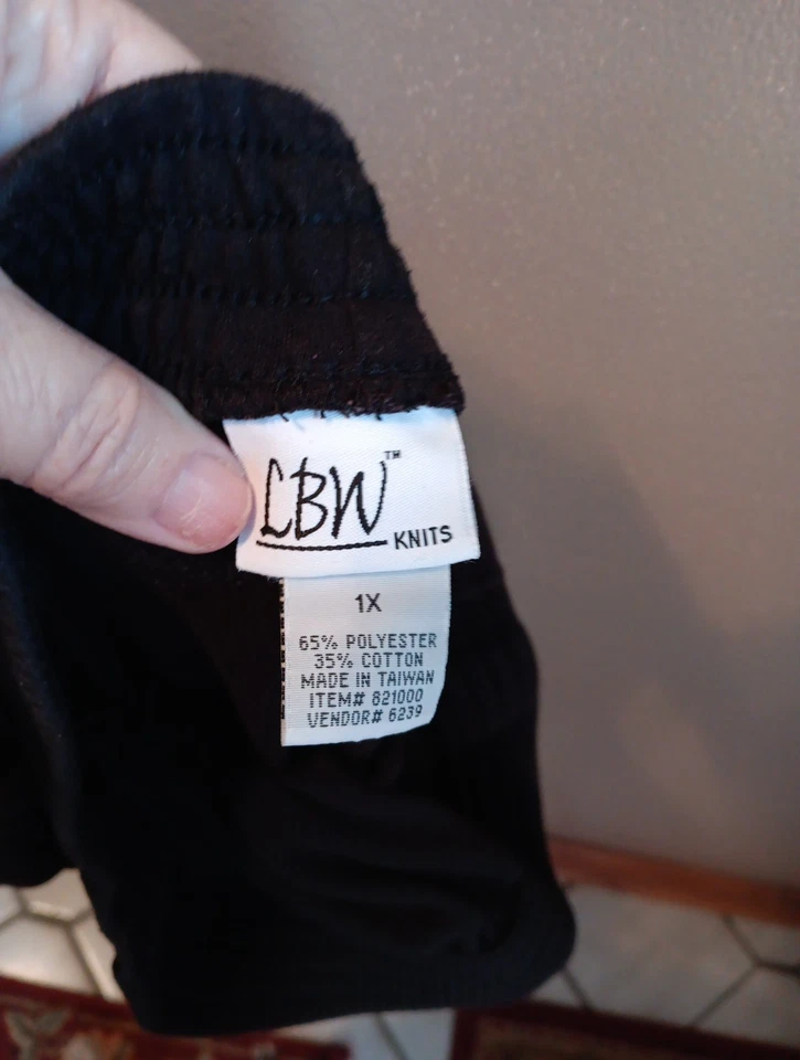 Black Panel 28" Swing Skirt 1X Elastic Waist Pull-On Soft & Stretchy Jersey Knit Foto 2 de 3