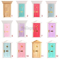 1:12 Dollhouse Miniature External Flattop 6-panel/steepletop 4-panel Wooden Door 1:12 Dollhouse Miniature External Flattop 6-panel/steepletop 4-panel Wooden Door