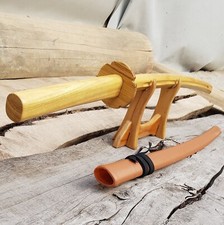 Wooden Daito 102 cm with groove, wooden tsuba and plastic brown saya - Robinia