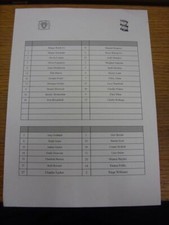 10/02/2019 Teamsheet: Yeovil Town Ladies v Birmingham City Ladies [FA Womens Cup