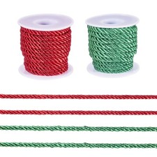 2Rolls 5mm Christmas Polyester Cord Set Twisted Cord Finding 4.37 yards 4m /roll