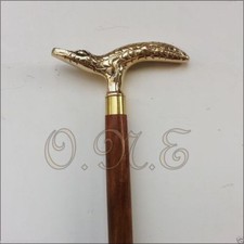 Brass Handle Wooden Walking Stick Cane Vintage Style Gift Vintage Aligator Cane