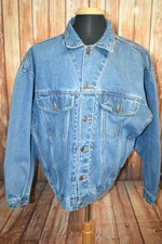 Jordache Men's Button Up Cotton Truckers Blue Denim Jean Jacket Sz XL