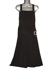 Plus size Black Draped Buckle Dress    HALF PRICE