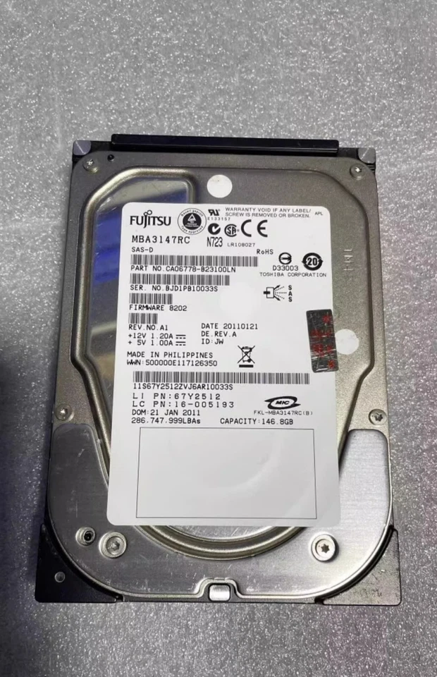 HP Fujitsu MBA3147RC 15K Workstation SAS Hard Drive 417801-001 - Image 2 of 4