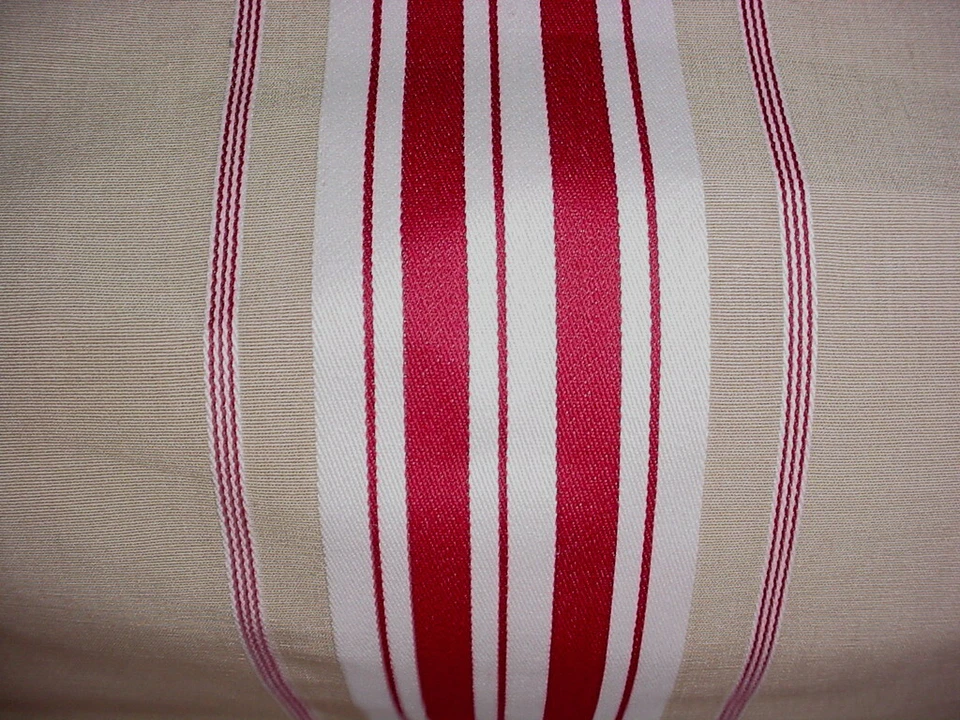 Brunschwig and Fils BF10447 Sherbourne Stripe Red Striped Upholstery Fabric - Image 3 of 4
