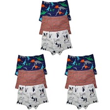 9 Pack 100 Cotton Toddler Little Boys Kids Underwear Dinosaur Boxer Briefs 4-8T