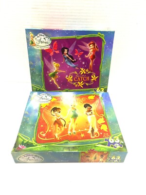 Disney Fairies Tinkerbell Puzzle Fairy Friends & Impossible Catch New Set of 2 