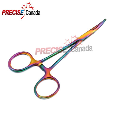 PRECISE CANADA Curved Mosquito Forceps 5'' Hemostat Multi-Color