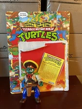 Vintage 1992 TMNT Playmates Bashin Bandito Mike Michaelangelo With Card Turtles 