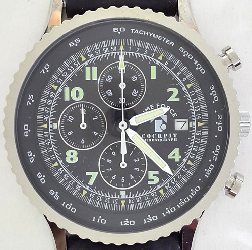 OROLOGIO CRONOGRAFO, TIME FORCE 8453 COCKPIT, BRACCIALE IN PELLE, 5 ATM |  eBay