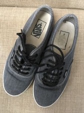 Vans Unisex Men  s 4.5 Women  s 6 Gray Casual Canvas Lace-up Shoes
