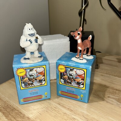 (2) Enesco Island Of Misfit Toys Mini Figure Bumble 857905 + Rudolph 857815 NWB