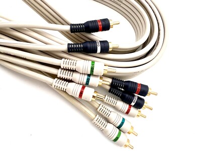 Steren Python Digital Video Link HDTV 12'ft 5-RCA High Resolution Cable (White)