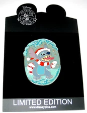 LE 200 Disney Pin ✿ Stitch Winter Snowfall Series Snow Scarf Snowflake 2009 RARE